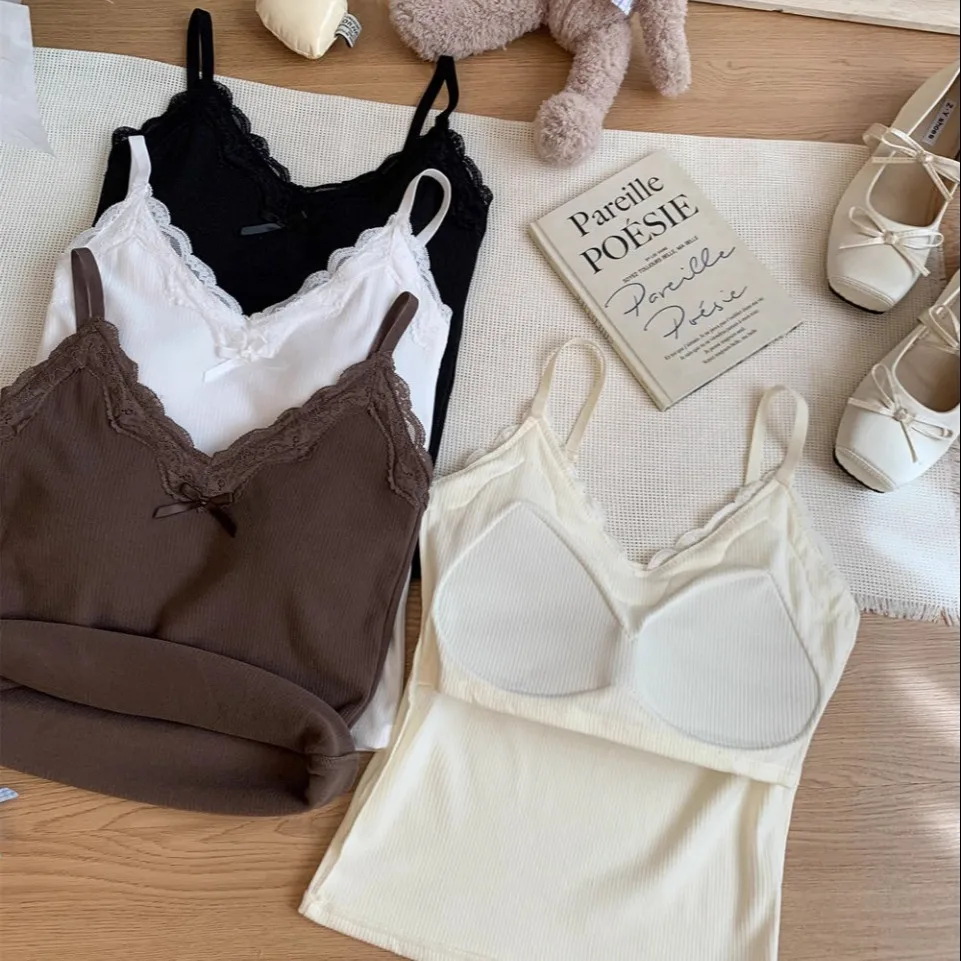 Gilet con suola in pizzo floing dolce e piccante da donna Slim Fit integrato con imbottitura sul petto Dimagrante Versatile ort Sve