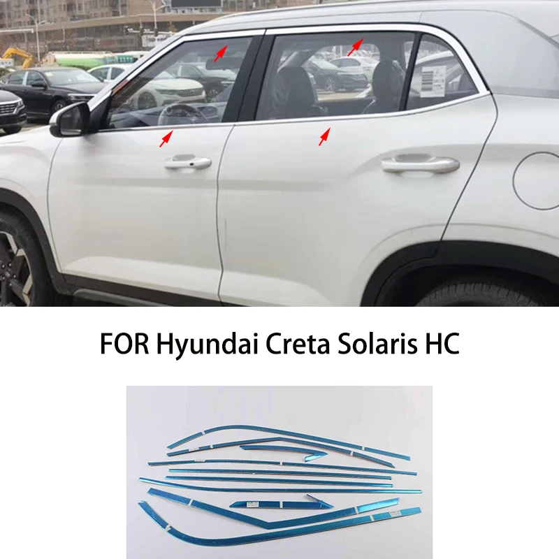 

Автомобильные аксессуары подходят для Hyundai Creta Solaris HC 2019-2025, хромированная полоса для литья окон из нержавеющей стали, накладка на порог, боковая крышка