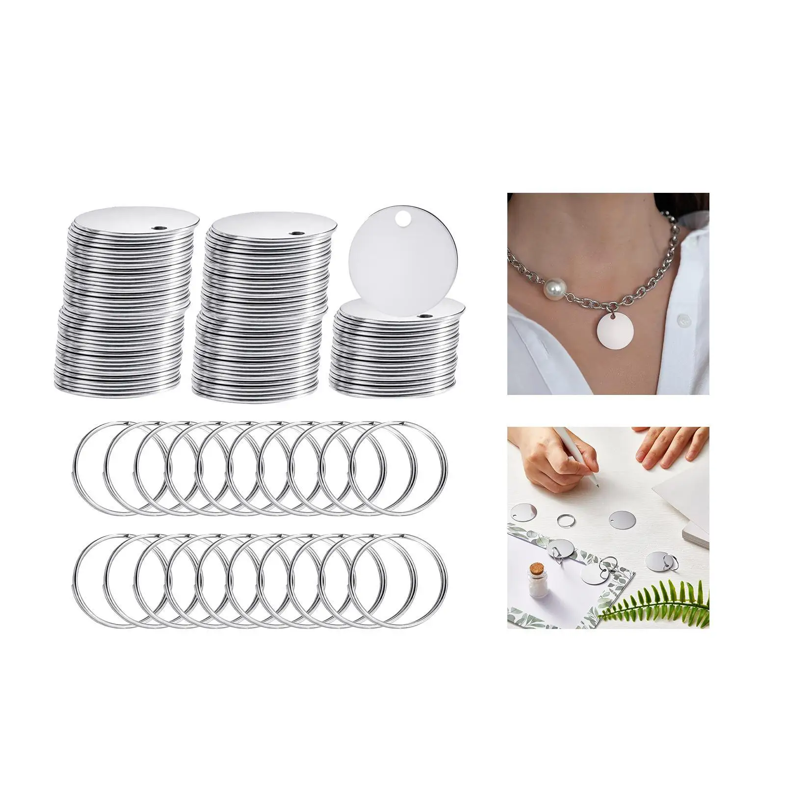 Round Stamping Tags Jewelry Making Crafts DIY Projects Blank Stamping Tag Pendants for Earring Key Tag Bracelet Keychain