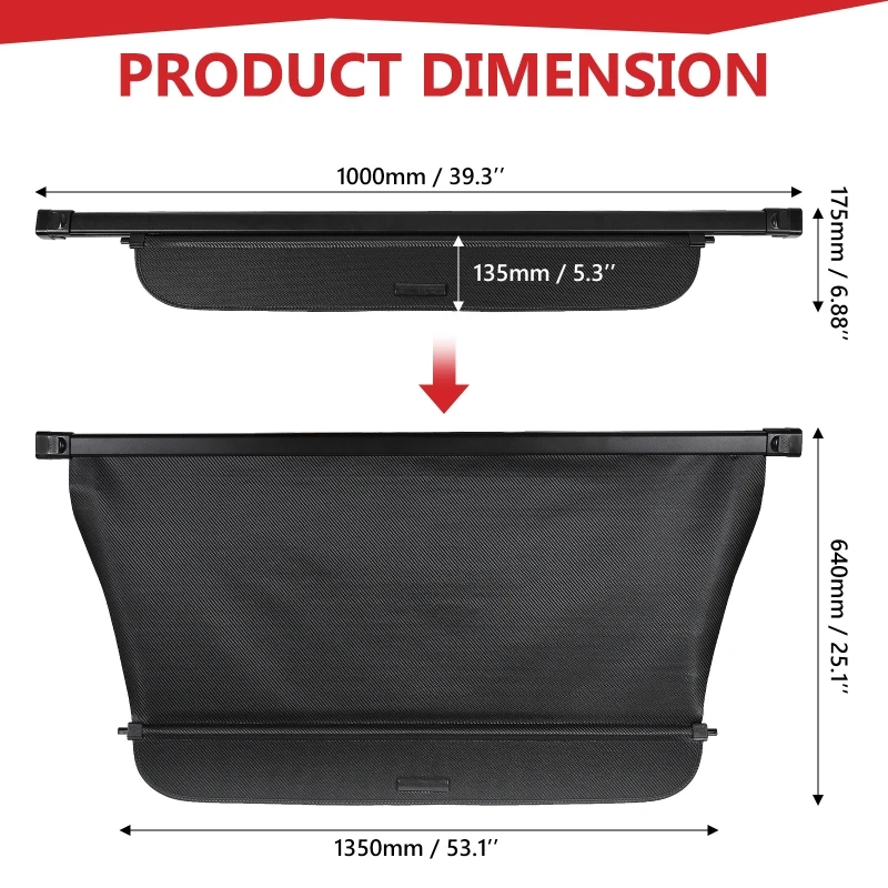 

Retractable Rear Trunk Cargo Cover Security Shield for Honda CRV 2023+ Tail Box Storage Board