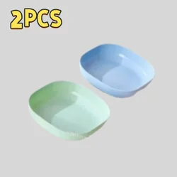 2pcs Solid Color Wheat Straw PP Plate Reusable Small Plates Dinner Dish Vegetable Fruit Cake SnacksPlate Tableware Home Supplies