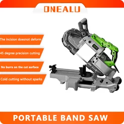 Mini Portable Band  Handheld Desktop Band Saw Steel Band Band Sawing Machine Base Metal Woodworking Machinery Sawing Machine