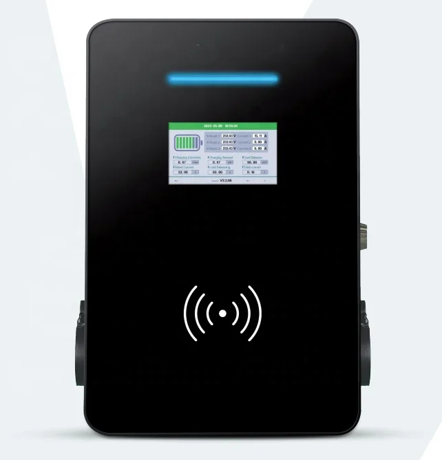 Oem Odm 14kw 22kw 44kw Electric Car Ev Charger dual Type 2 Ac Wall Box Home Ev Charging Station With 4.3 Inch Lcd Display