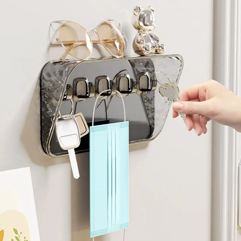 Plastic Bedroom Storage Holder 5 Hooks Storage Hooks Coat Hat Hanger Clothes Storage Keys Hanger Hook