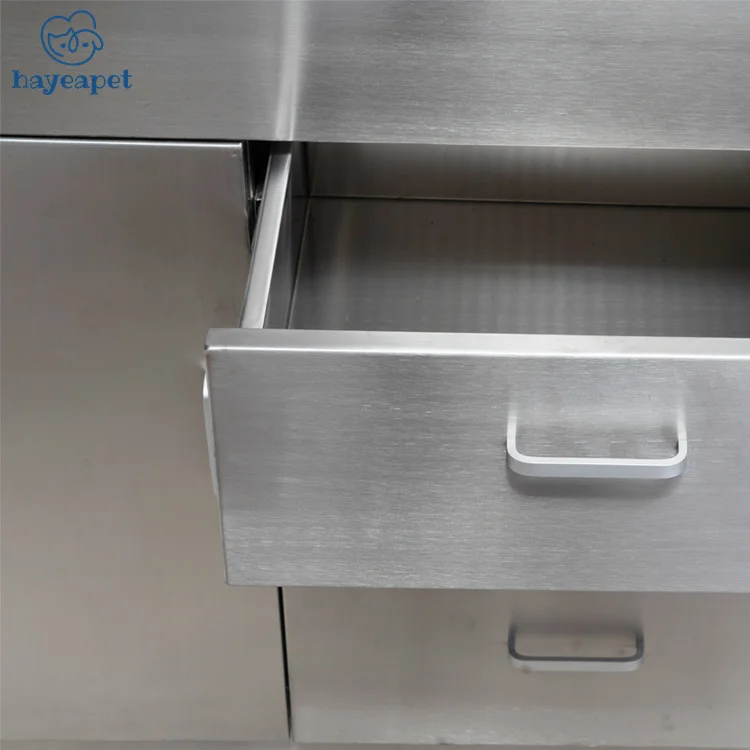 Manufacturer high quality stainless steel disposal table multi functional pet disposal table with full round corners