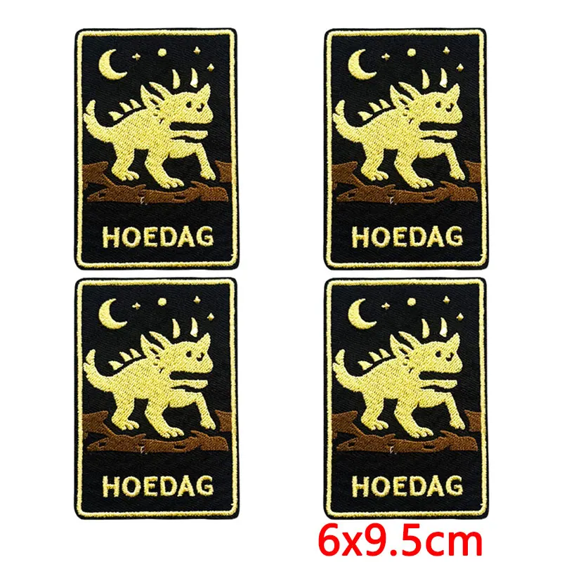 10PCS/Lot Hoedag Monster Card Iron On Patches For Clothing Gnome Creature Embroidered Patches Thermaladhesive Patch For Jacket