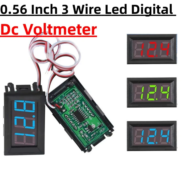 

0.56 Inch 3 Wire LED Digital DC Voltmeter DC 0V To 30.0V Reverse Polarity Protection For Cars,battery Cars,motorcycles