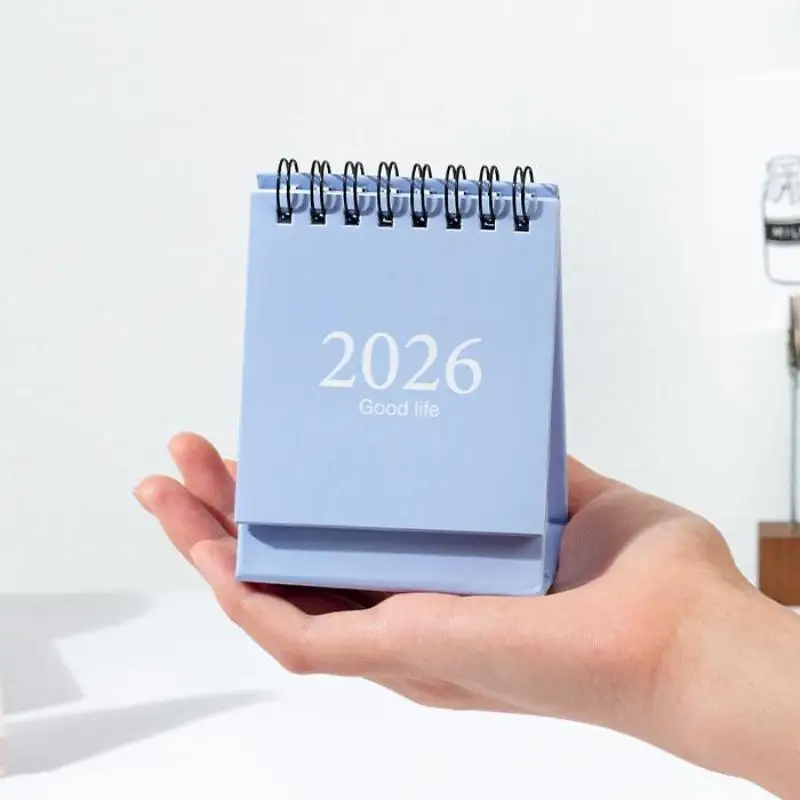 Mini Desk Calendar 2026 Small Standing Flip Weekly Calendar Creative Coil Calendar Planner For Daily Schedule Planning