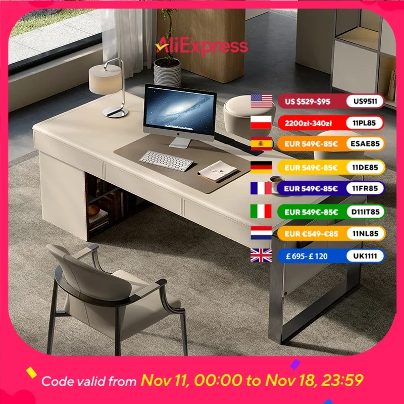 

Designer Luxury Modern Executive Desk Wood Home Asthetic Large Study Computer Desks Gaming Standing Scrivania Office Furniture
