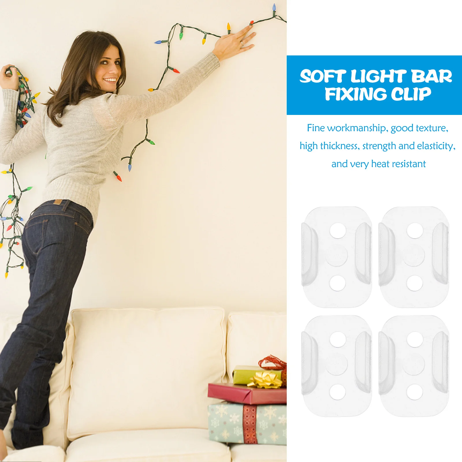 

100 шт. монтажные зажимы для лент, светодиодные крепежные кронштейны для веревочного светильника 6-7 мм, быстрая замена, универсальные, подходят для домашнего бара KTV