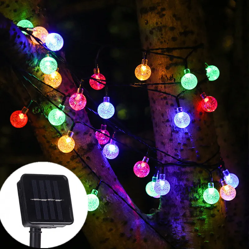 

12M 100 LED Solar Lights Outdoor Solar Camping Party String Fairy Buble Ball Bee Garden Garlands Christmas Wedding Decoration