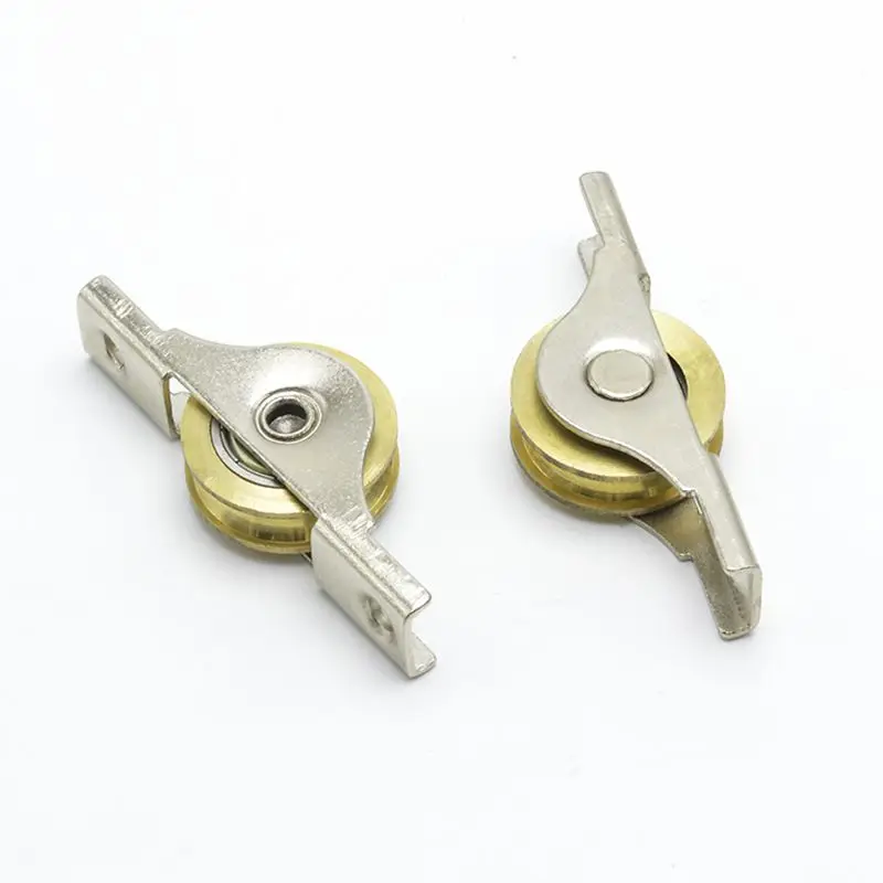 2Pcs/Lot Stainless Steel Sliding Door S/M/L Roller Cabinet Copper Caster Wheel Pulley Runners For Wardrobe Window Furniture