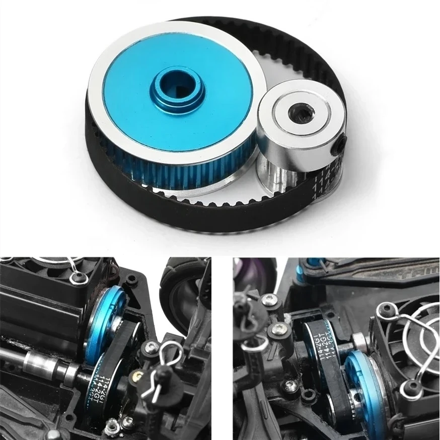 TT02 Low Noise Belt Drive 16T 40T Transmission Gears System DIY Modify Upgrade Parts for Tamiya TT02 TT-02 1/10 RC Car