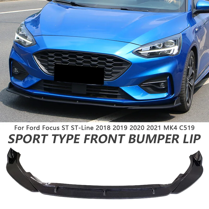 

Front Bumper Lip for Ford Focus ST ST-Line 2018 2019 2020 2021 MK4 C519 Sport Body Kit Front Bumper Lip Ford Accessories Update