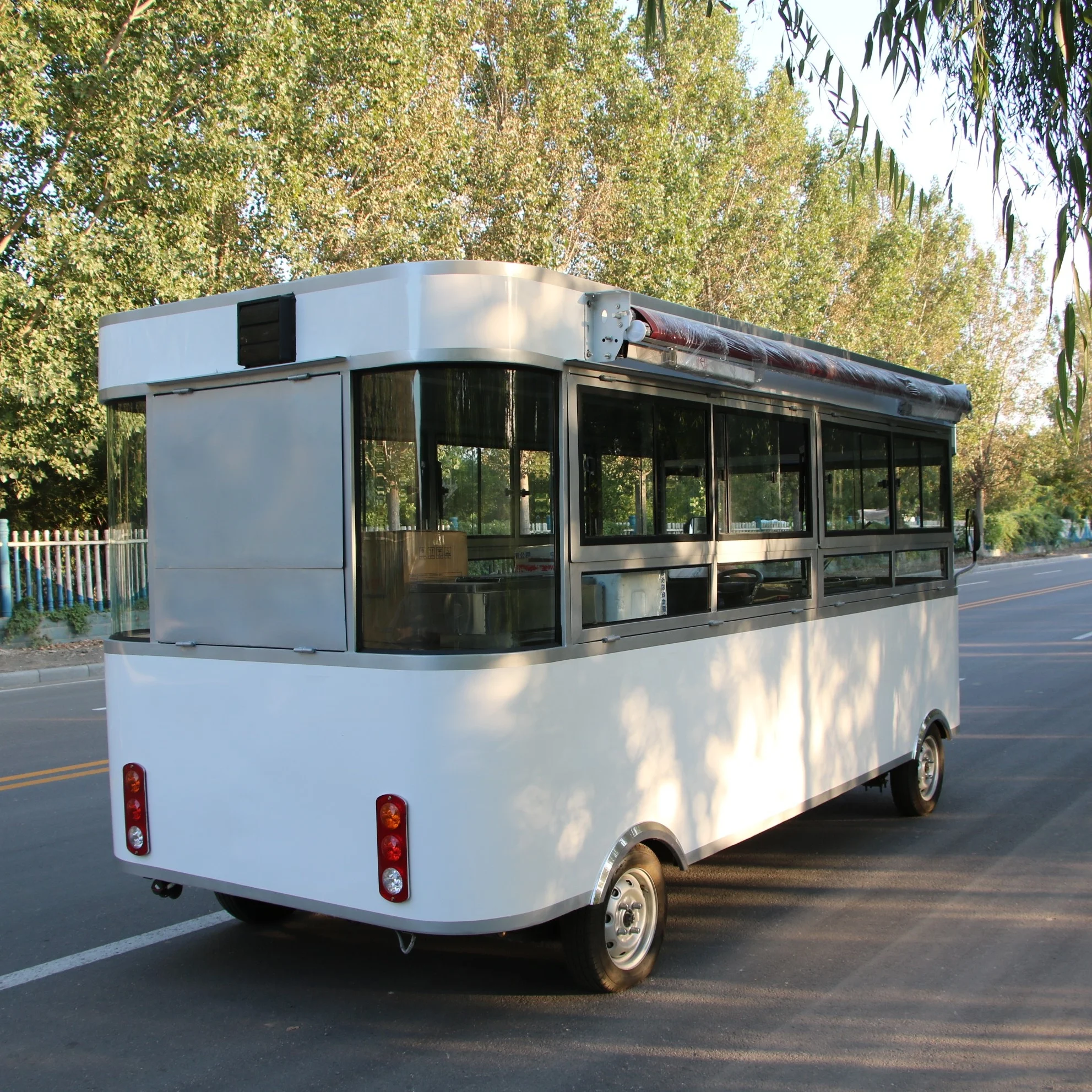 Carrinho elétrico de venda automática de alimentos, 3/3.5/4/4.5/5m de comprimento, café móvel, caminhão de comida rápida, sorvete, catering para venda