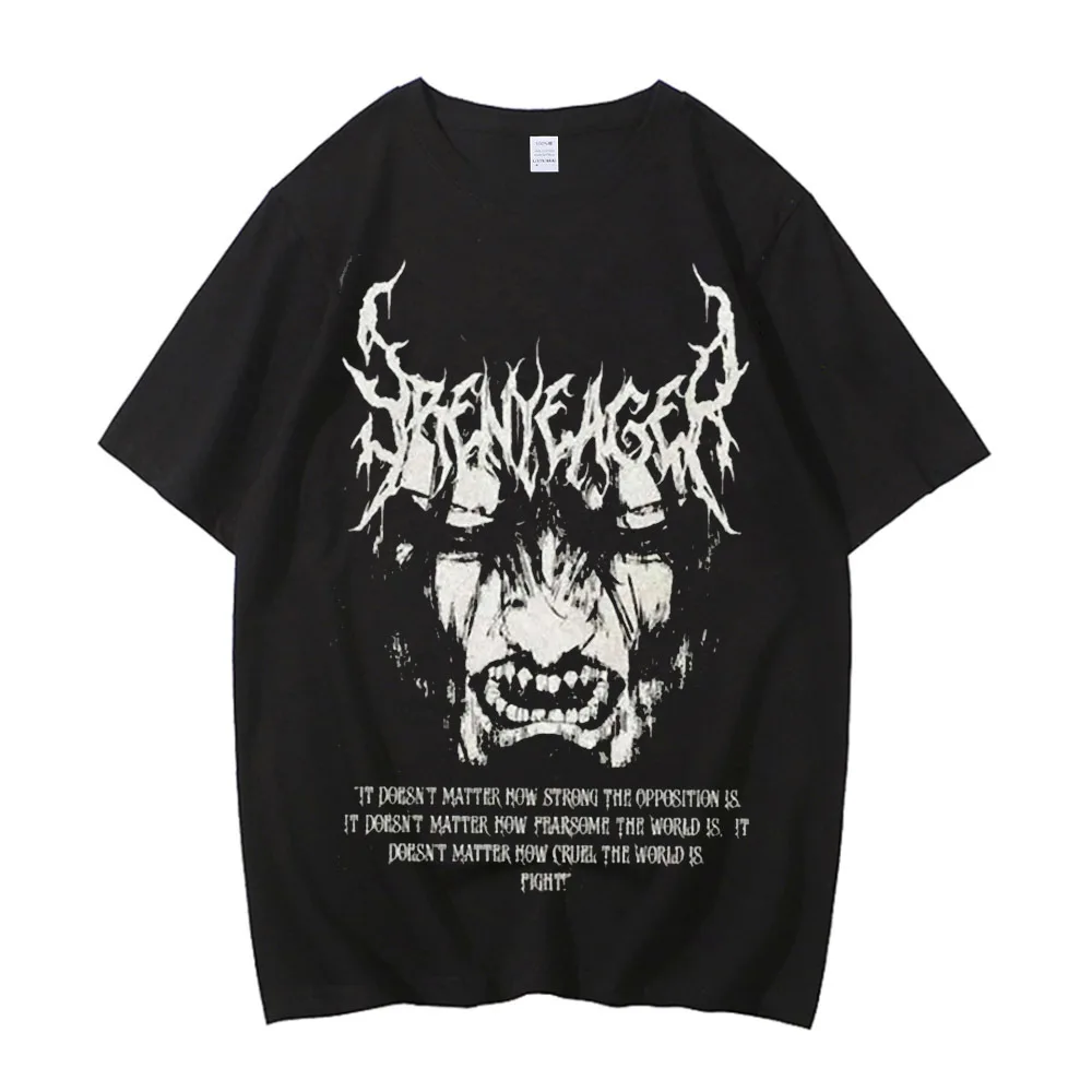 Shingeki No Kyojin cotton t-shirt men Gothic graphic Vintage Pop Culture Colorful kawaii 2000s Graphic Breathable harajuku 2000s