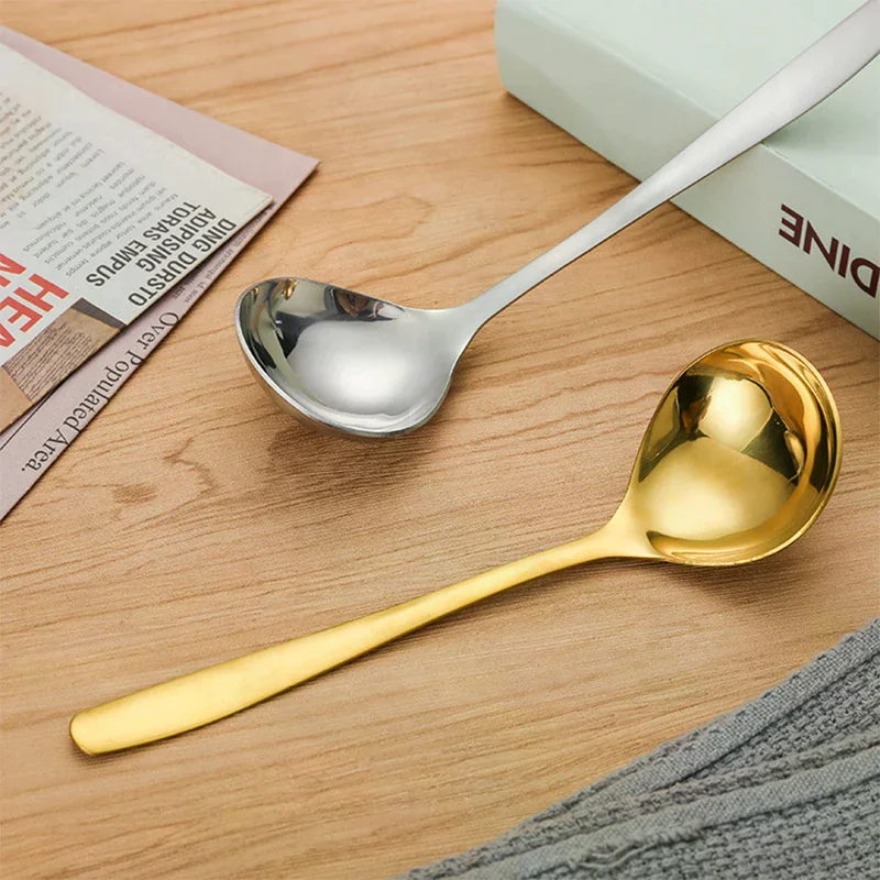 Stainless Steel Ladle Household Tableware Household Spoon Feel Comfortable Long Handle Small Spoon