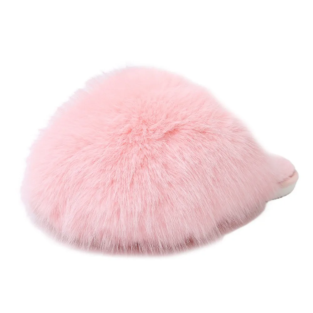 Winterfellige Damen-Hausschuhe, bequeme Flip-Flops, flache Pantoffeln, Indoor-Schlafzimmer-Plüschschuhe für Damen – Detail 33