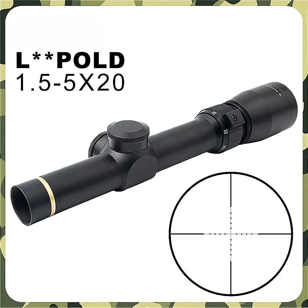 Hunting 1.5-5x20 Rifle Scope Short Cross Optical Sniper Scope Outdoor  Hd Aseismatic Single Barrel Scope riflescope