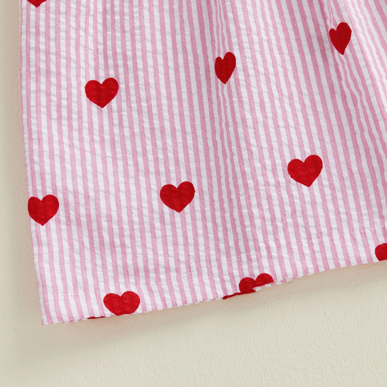 فستان صيفي للفتيات الصغيرات لعيد الحب ملابس مطرزة على شكل قلب وأكمام طائرة فستان كاجوال #5