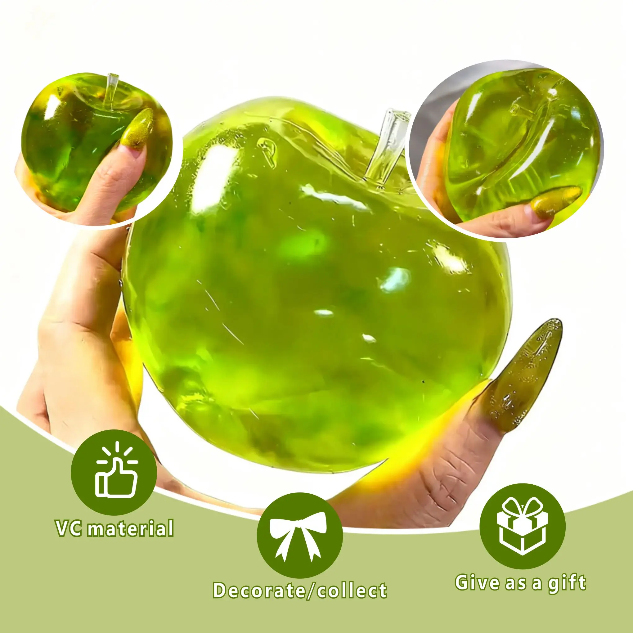 

Мягкая игрушка-антистресс «Зеленое яблоко», имитация парового хлебца, трендовый забавный мячик для розыгрышей, игрушка-антистресс для детей, подарок