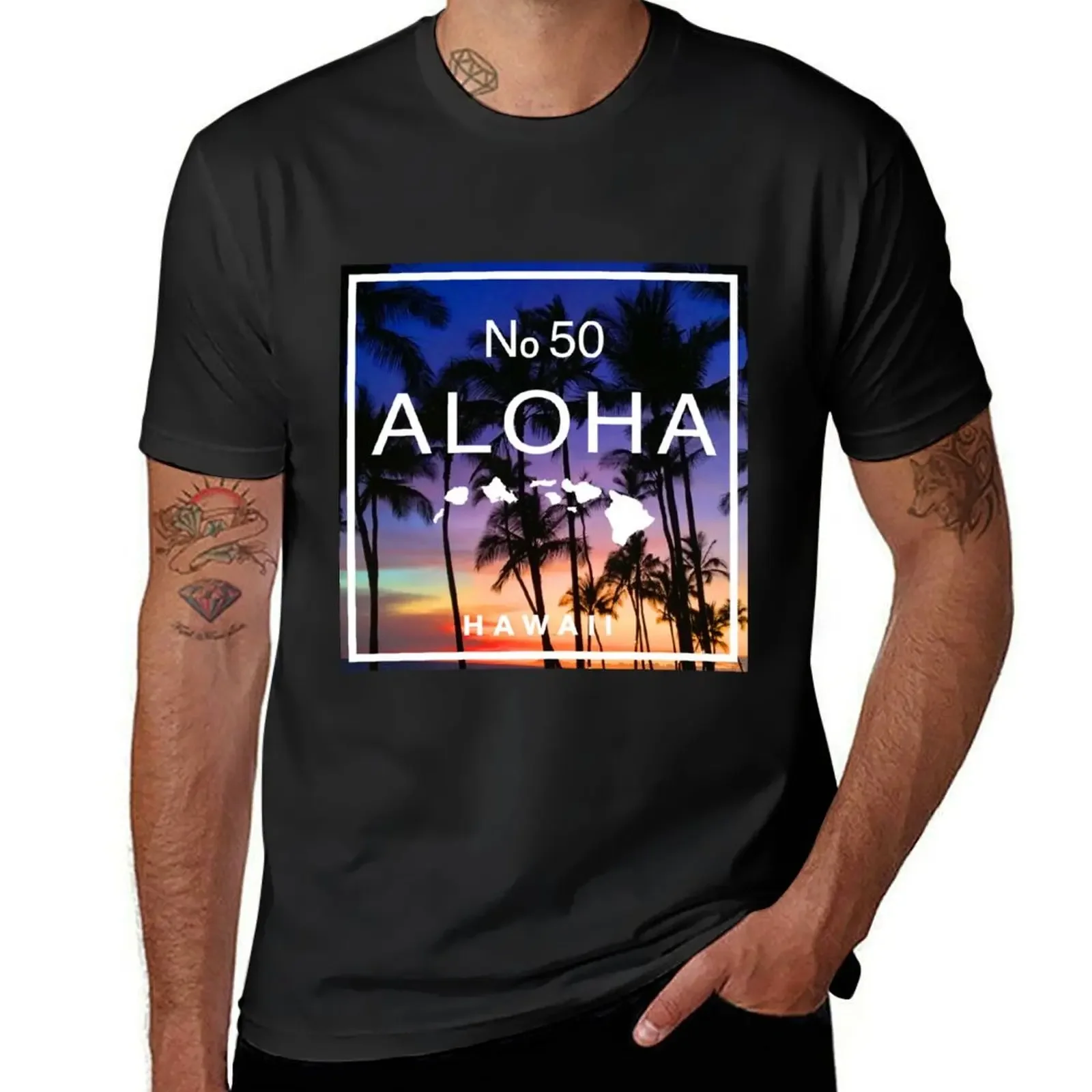 

Aloha Hawaii No 50 Evening Palms T-Shirt sublime man clothes customizeds plus size tops t shirt men
