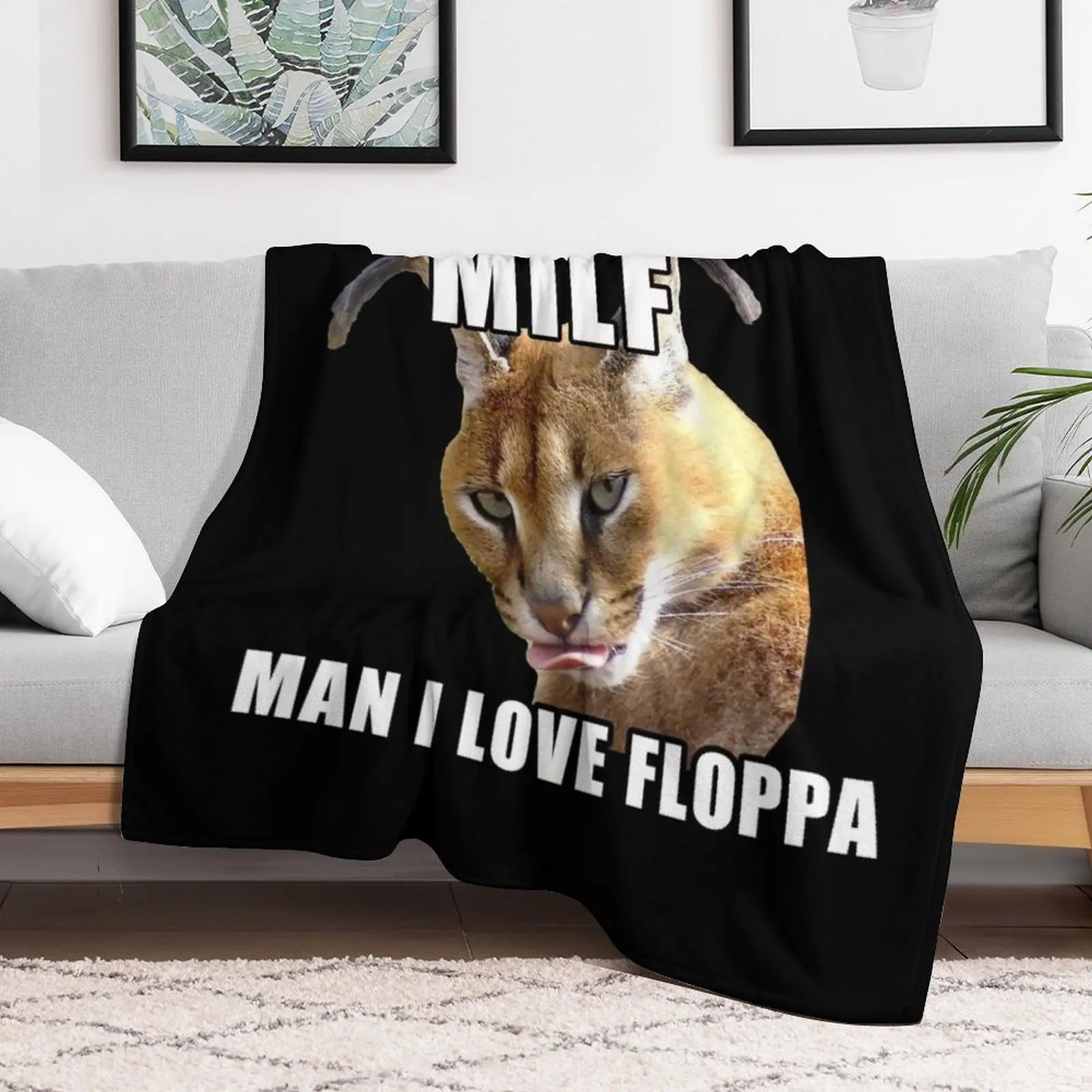 New Man I love big floppa meme Big floppa baby caracal Throw Blanket Thermals For Travel Fashion Sofas Blankets