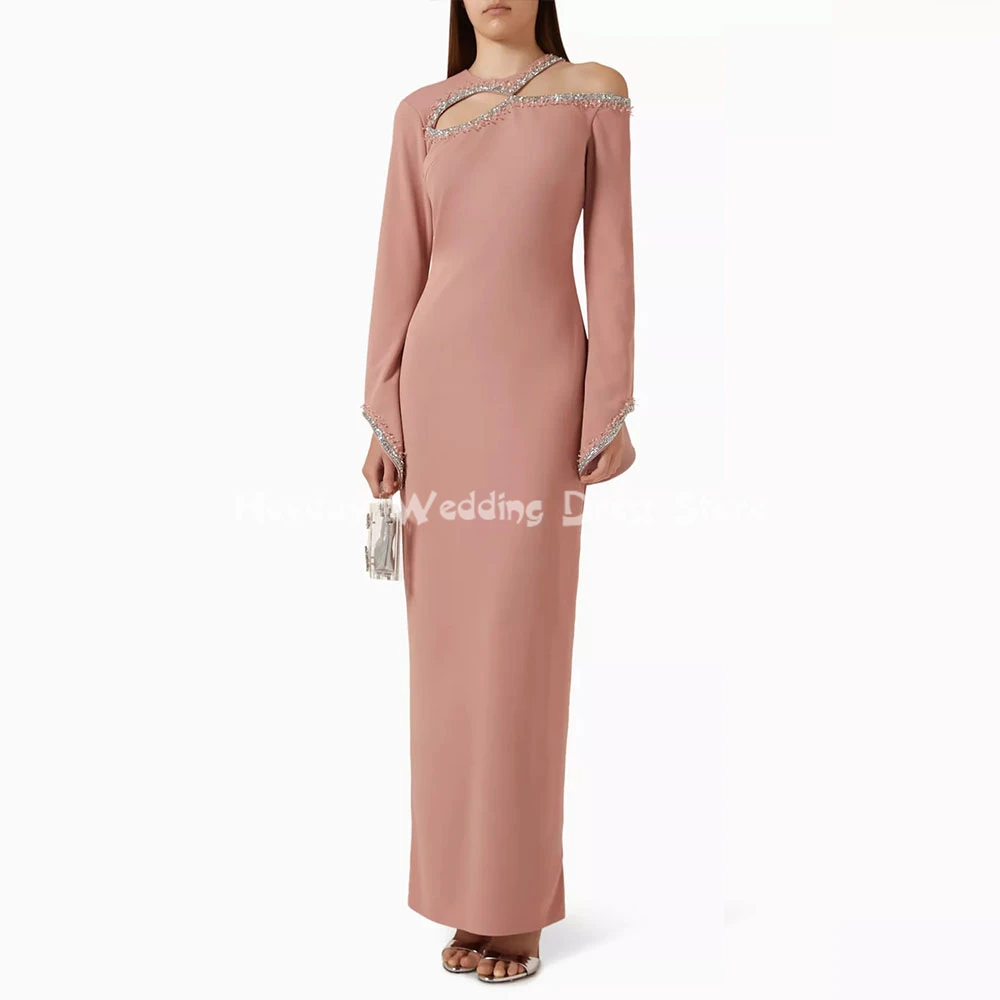 

Heyday Женские вечерние платья с круглым вырезом и вырезом из бисера на заказ с длинными рукавами Элегантные платья длиной до щиколотки 2025