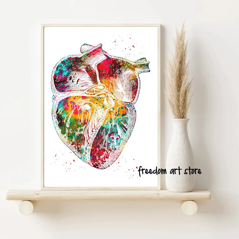 Muscles Back Brain Nervous System Bones and Muscles Heart Art Posters Canvas Painting Wall Prints Pictures for Clinic Home Decor