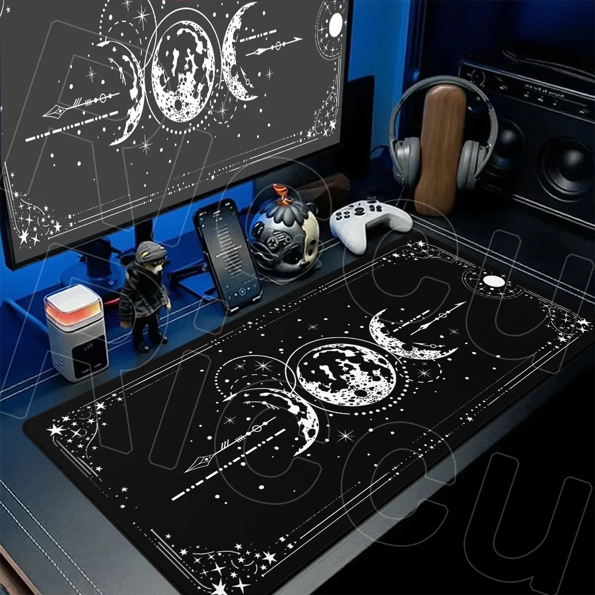 Moon, Sun, Stars New Art Design Mouse Mat 400x900mm Computer Non-slip Office Desk Pad Tarot Style Black Gamer Keyboard Mousepads