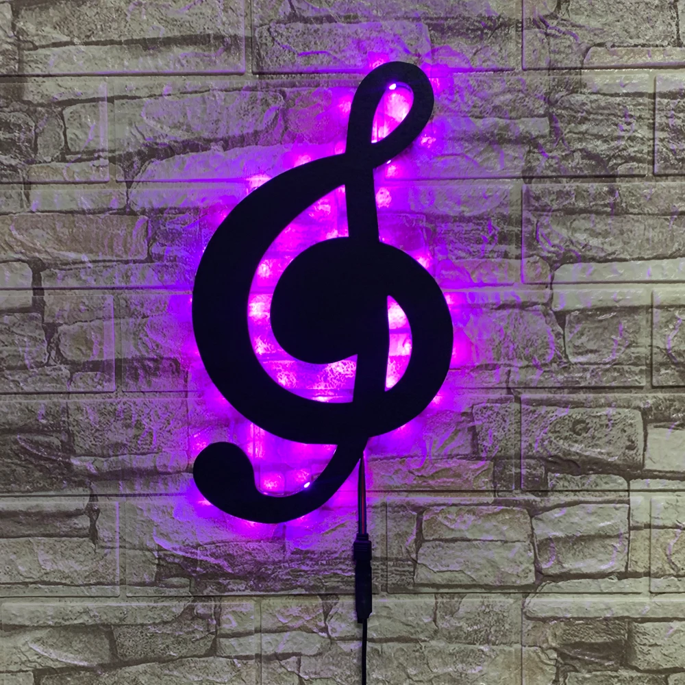 ZK50 Creative Colorful Remote Controlled Luminous LED Wall Lamp Indoor Music Note Background Wall Decoration USB Night Light