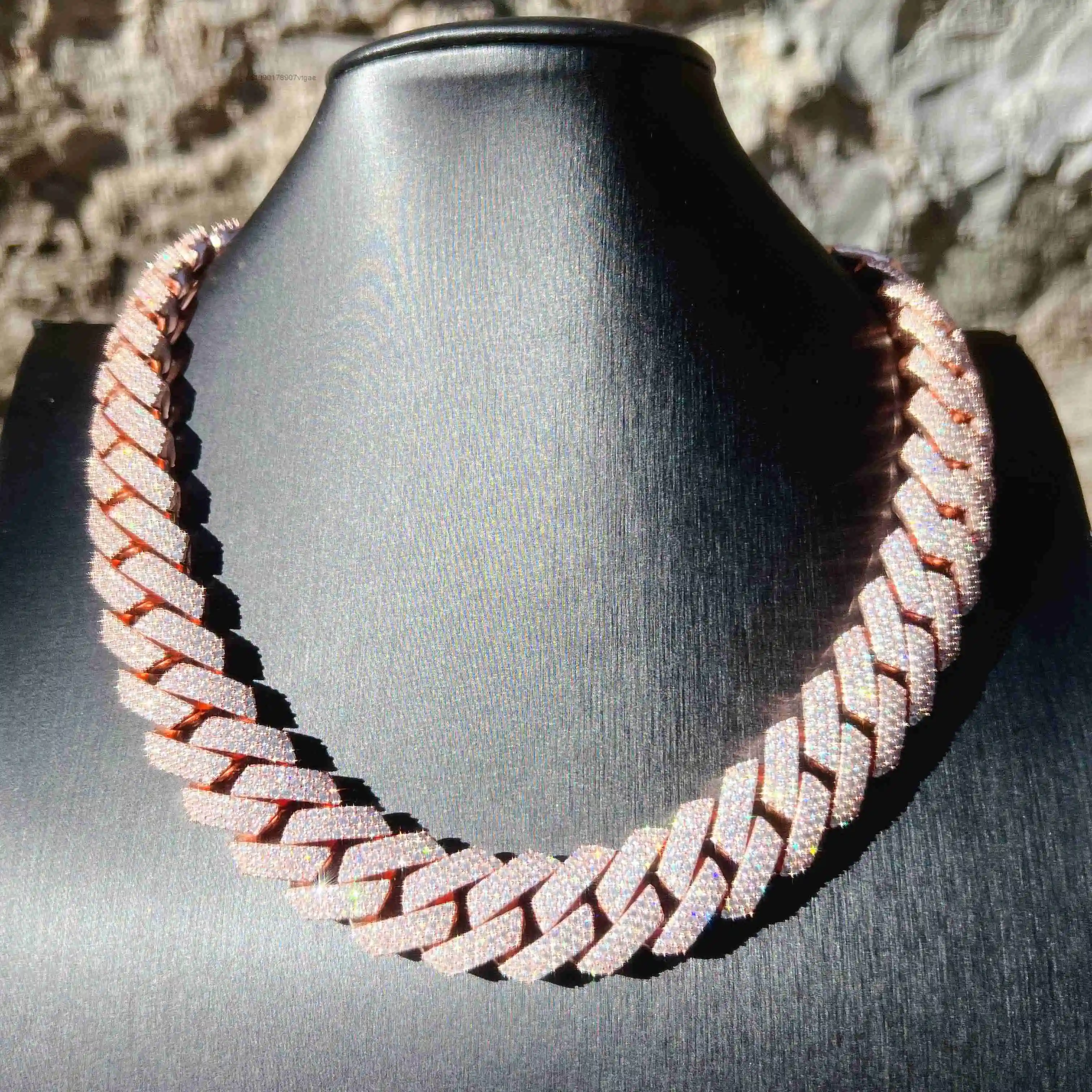 Width 22MM Miami Big Heavy Cuban Necklace Sterling Silver VVS Moissanite Hip Hop Jewelry Men Cuban Link Chain.