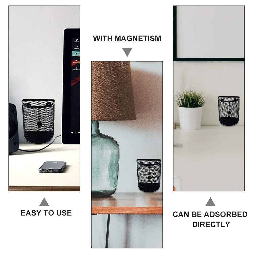 

2Pcs Magnetic Pen Holder Set Minimalist Iron Stationery Case for Desk Organization Office Home Decor Use Iron Pen Holder