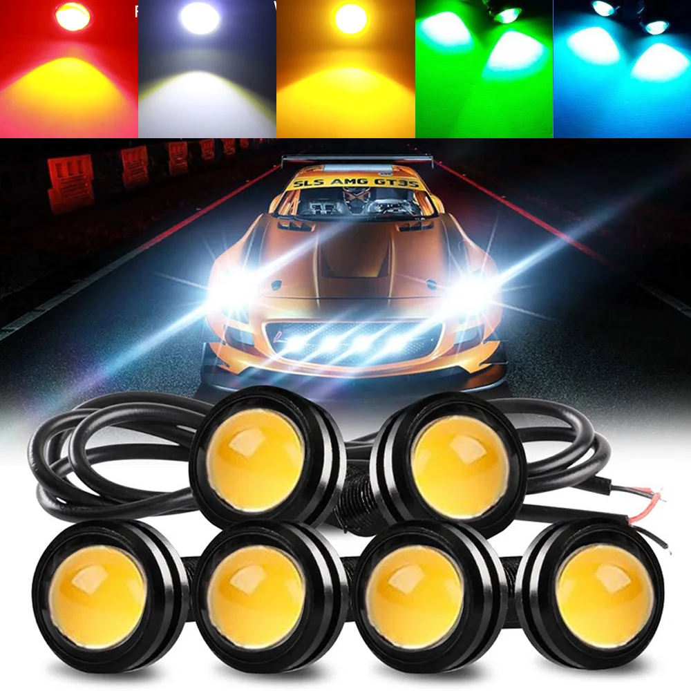 

10Pcs 23mm Eagle Eye Light Car LED Bulb, Daytime Running Light Waterproof Running Light Car Reverse Signal Tail Light Fog Light