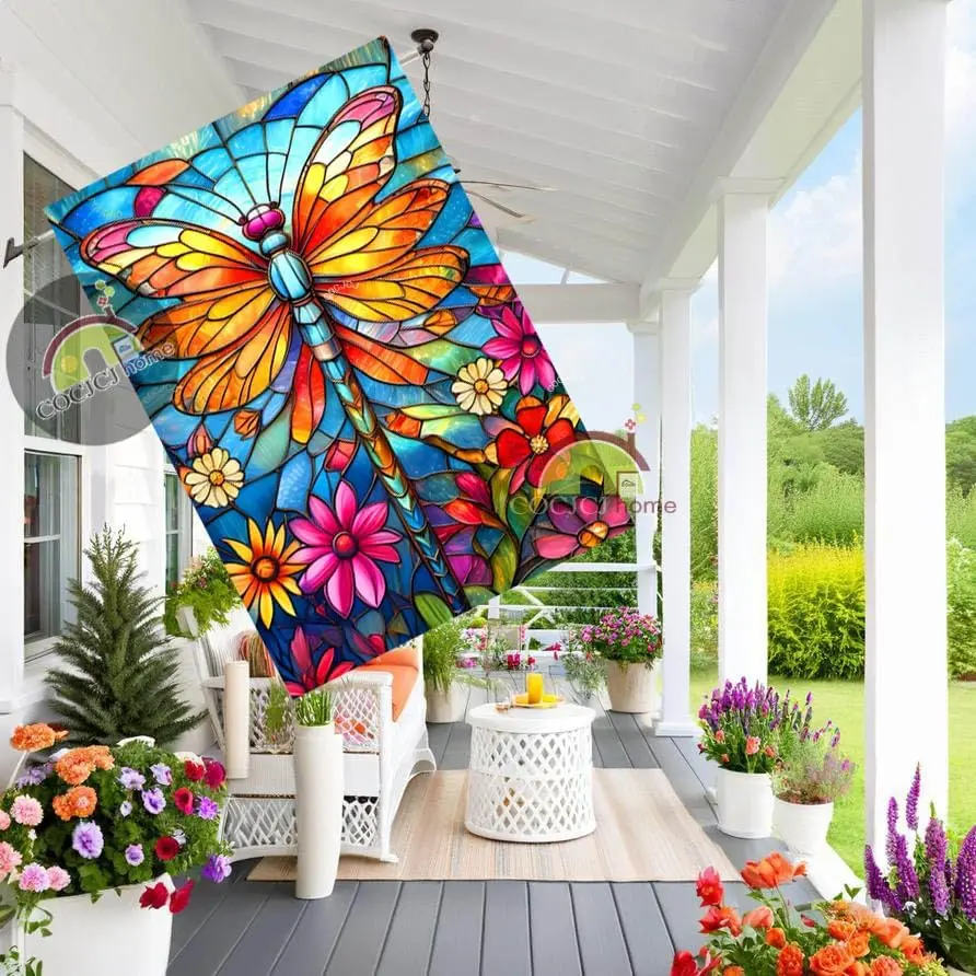 مرحبا الصيف أعلام البطيخ على الوجهين، ترحيب البيت العلم مزدوجة الوجهين ساحة النحل البيت مزرعة موسمية