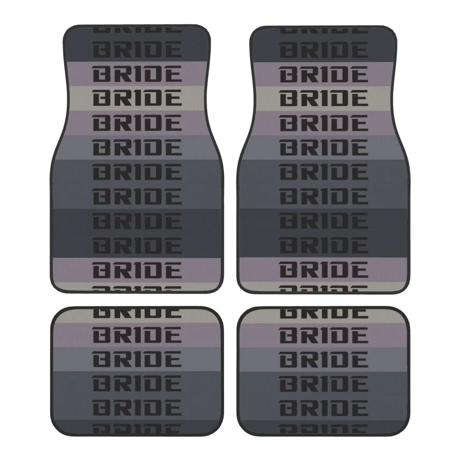 

4pcs Universal Car Floor Mats With English Letter Pattern, High-Density Polyester, Wear-Resistant And Easy To Clean, Suitable Fo