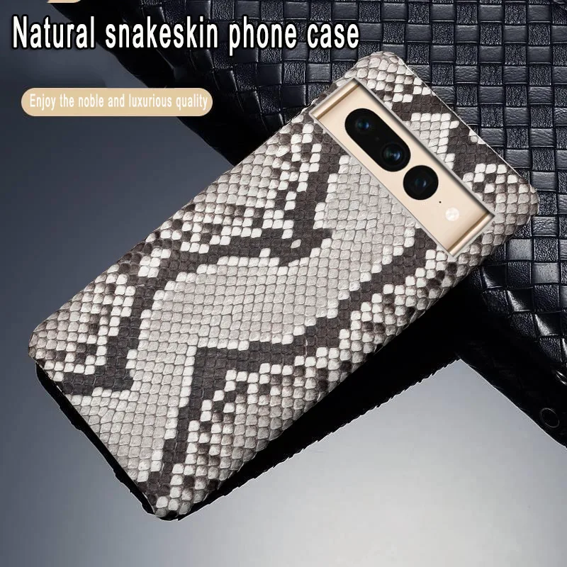 

For Google Pixel9 Natural Python Skin Pixel 8 7 6Pro half-pack back cover 7A leather case