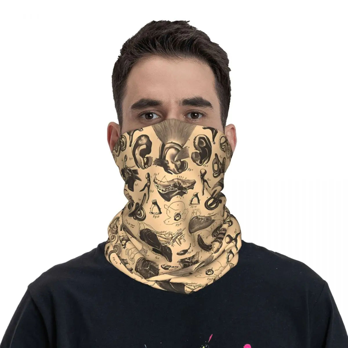 Human Visceral Heart Art Scarf Neckerchief Neck Face Mask Polyester