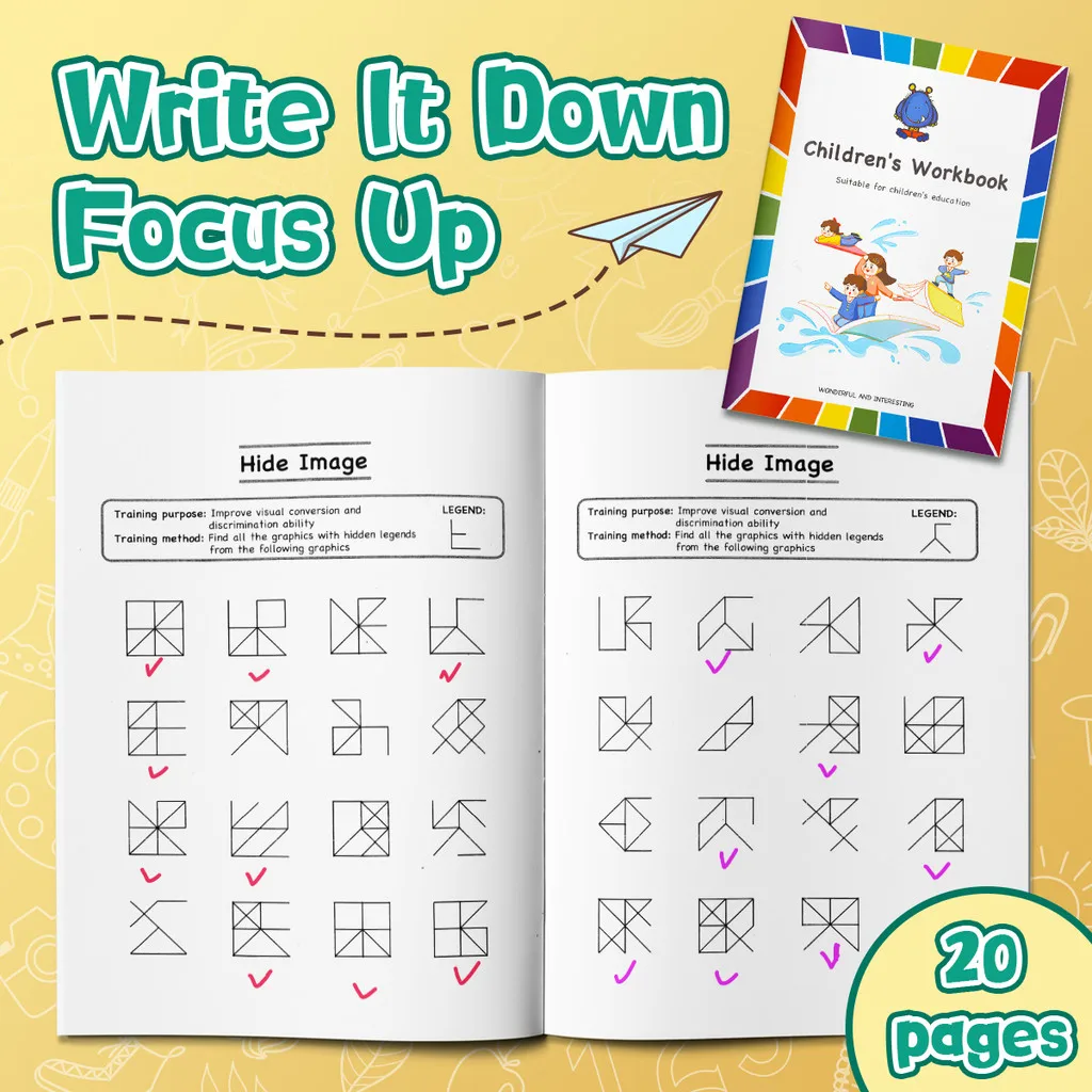 Shapes & Geometry Activity Workbook Set for Kids:Write–Trace–Color,Count & Compare, Find&Match, Hidden Pictures&Pattern Puzzles