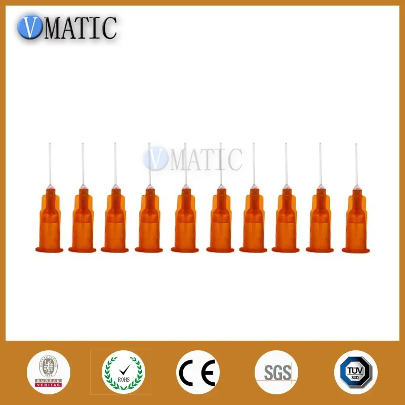 Free Shipping 100pcs 1/2 Inch Orange Plastic Adhesive Glue Syringe Stainless Steel 25Ga Blunt Dispensing Needle For Industrial