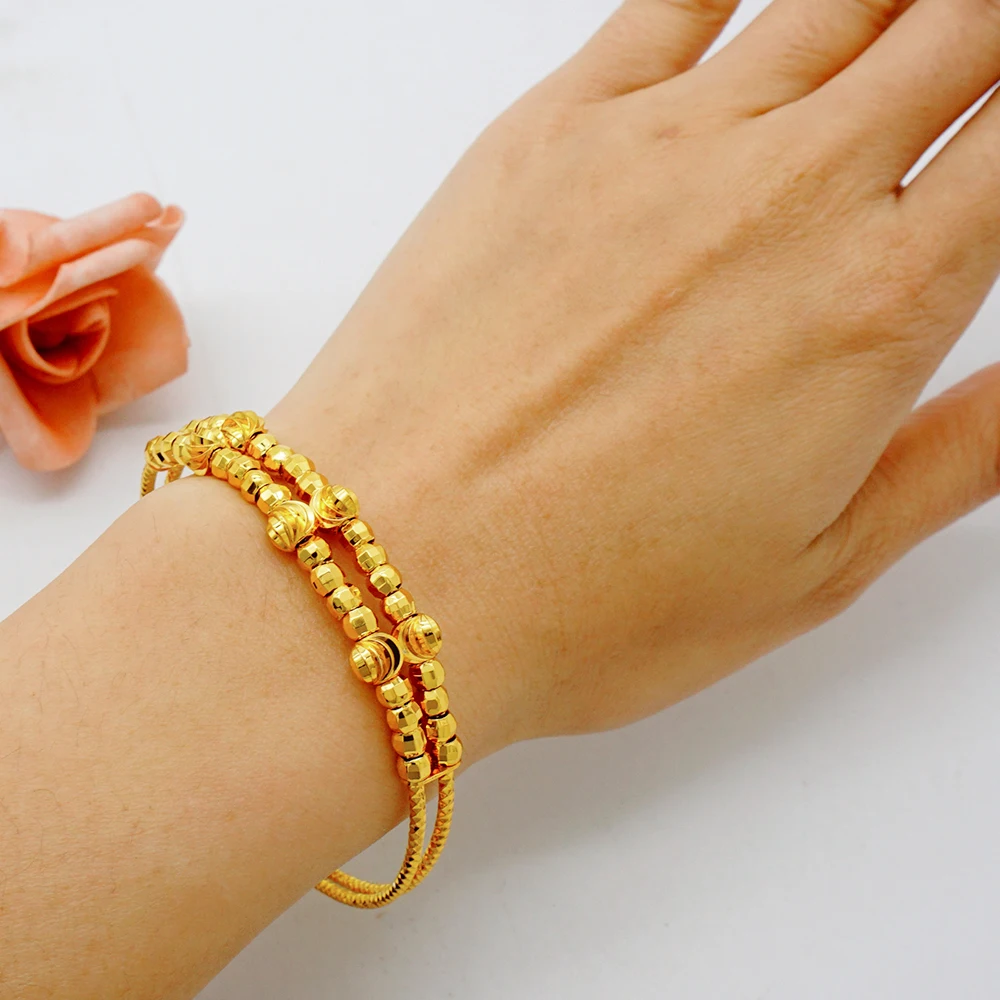 Luxus klassische Kupfer Gold Farbe Armband Dubai Saudi trend ige Armreif für Braut Armband arabischen Schmuck – Detail 18