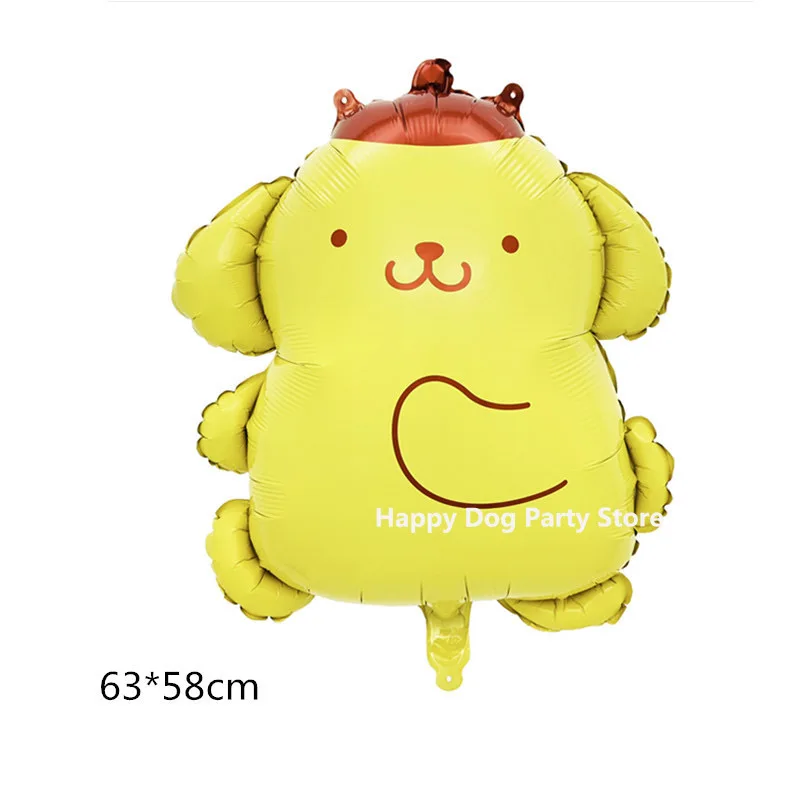 PomPom Purin Birthday Party Decoration Balloons Kit Shinny Latex Globlos Sanrioo 32\'\' Number Birthday Party Decorations Dogs