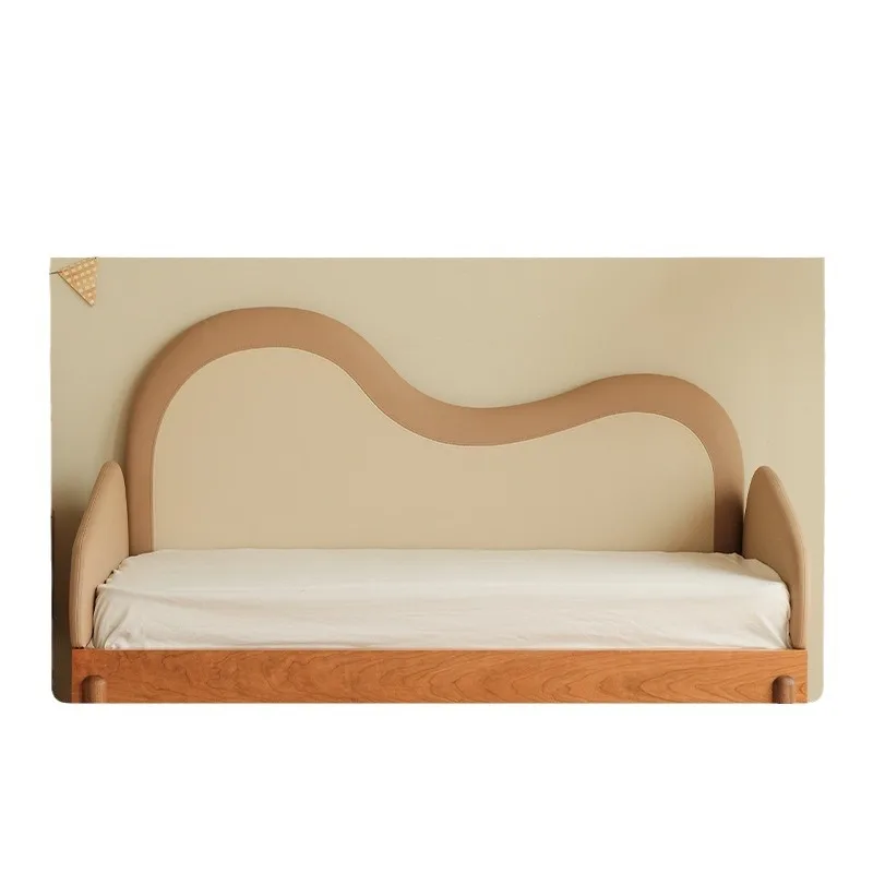 

Solid wood telescopic splicing bed pull-out bed Children's furniture Nordic cherry wood bed
