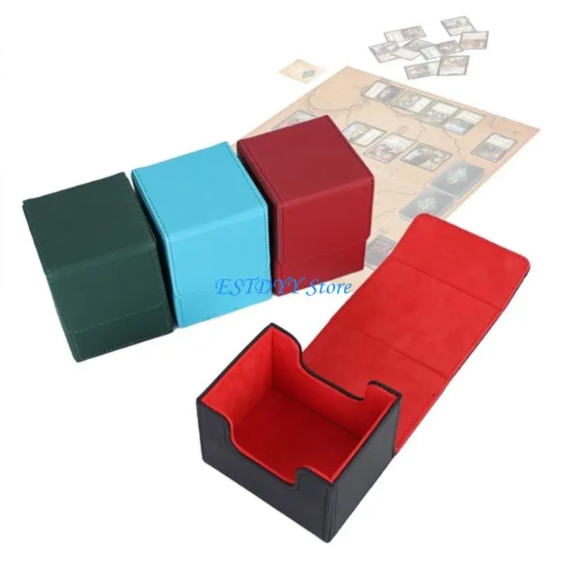 

G6DE Card Storage Box Game Cards PU Leather Deck Card Boxes Card Deck Case Game Box