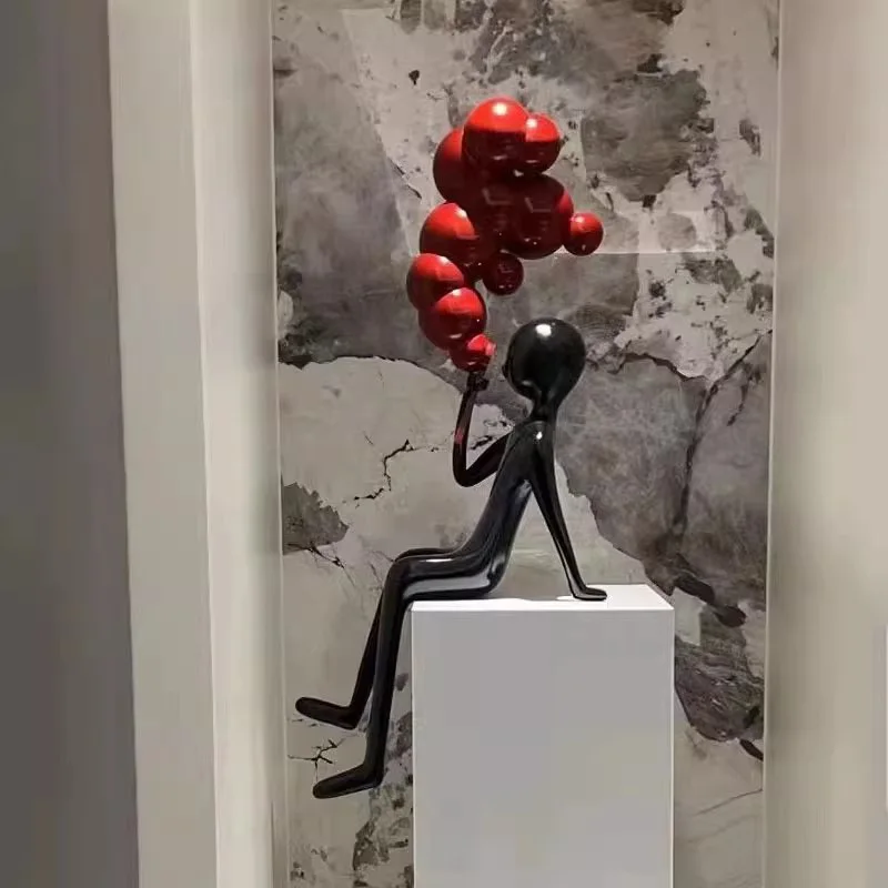 Light Luxury Creative Abstract Figure Sculpture Ornament Sales Office Home Furnishing Lobby Fiberglass Figure Bubble Art