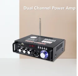 12V/220V BT-298A 2CH Audiuo Mini Amp 300W*2 EU Plug LCD Display Digital HIFI Audio Stereo Power Amplifier Bluetooth-compatible