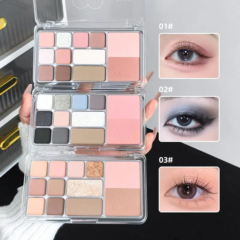 12 Shade All-In-One Makeup Palette Waterproof Smudge-proof Suitable for Daily Light Makeup Casual Outing Use