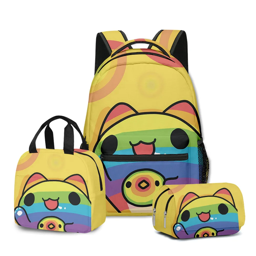 

Harajuku Youthful Funny Bugcat Capoo 3D Print 3pcs/Set Student Travel bags Laptop Daypack Backpack Lunch Bag Pencil Case