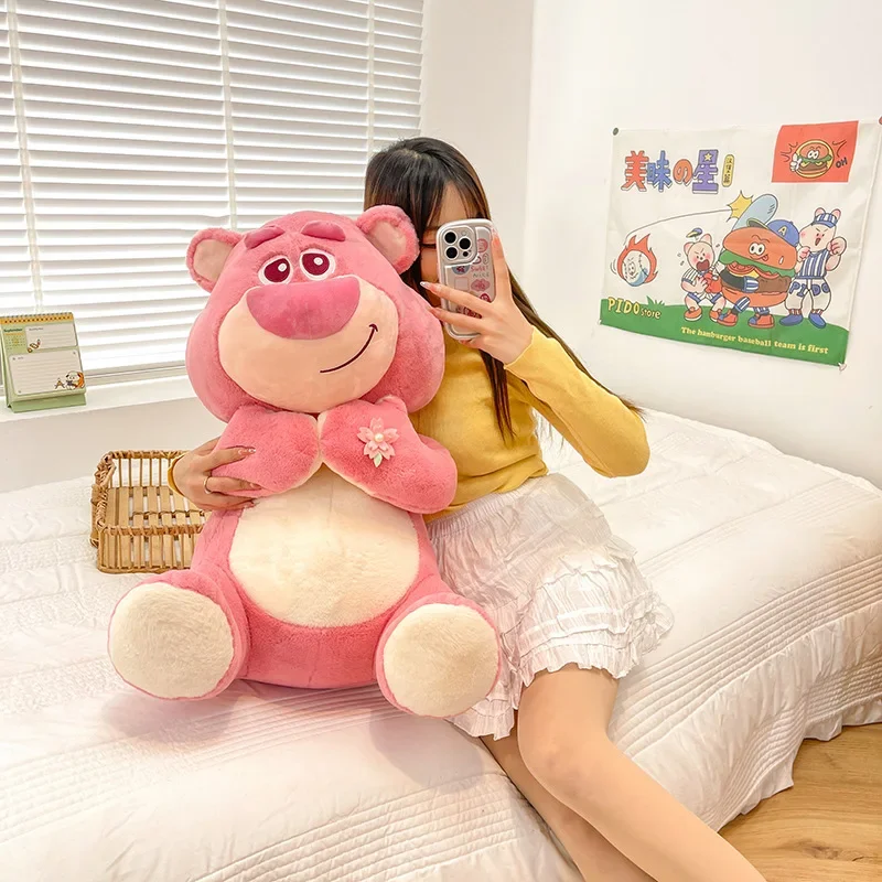 

60cm MINISO Lotso Strawberry Bear Plush Toy Cartoon Cute Bear Plush Doll Birthday Gift for Children Girlfriend Christmas Gift