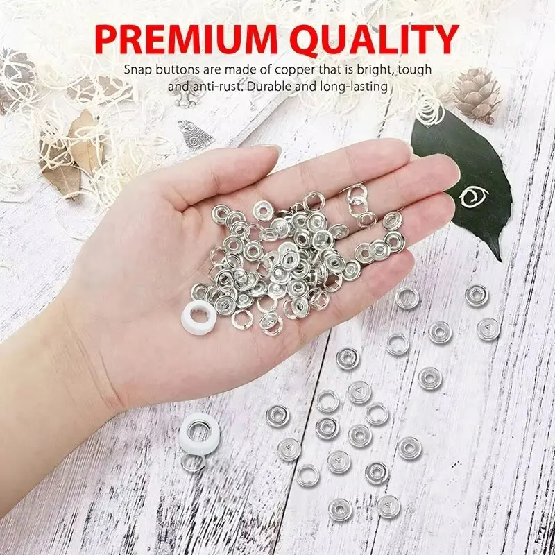 400 stücke Zinke Ringe 9,5mm Schnalle Knöpfe Metall Farbe Zange Druckknopf Klaue DIY Set Hand Druck Zange niet Schnalle Nähen Werkzeug – Detail 4